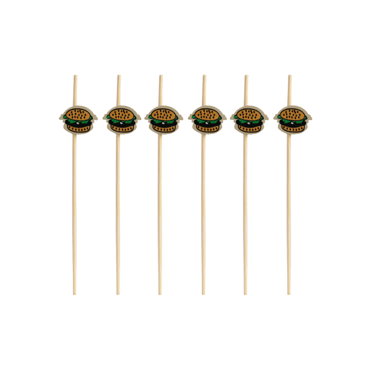 Palito Para Aperitivo Bambu Burguer 50 Pecas - Tuut